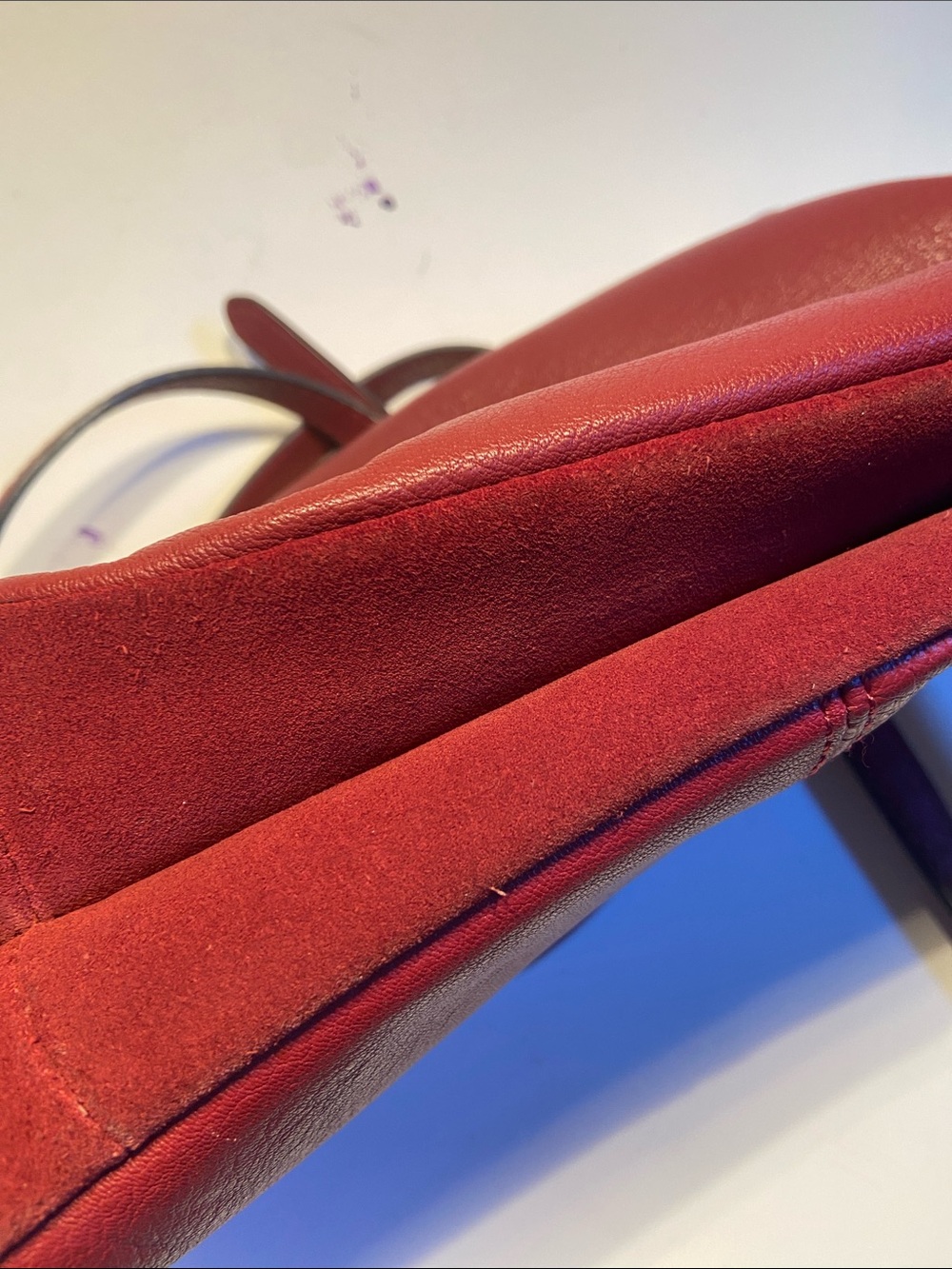 Vince Camuto Veda Cherry Red Leather/Suede Medium Shoulder Bag - Picture 3 of 6